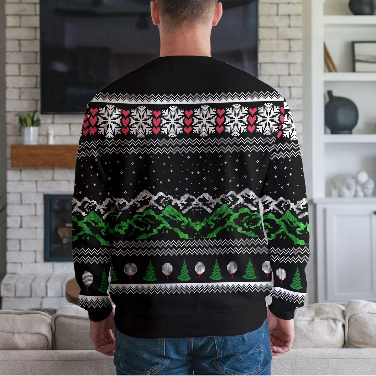 Driving Home For Christmas Golf Ugly Sweater, Funny Golfer Design