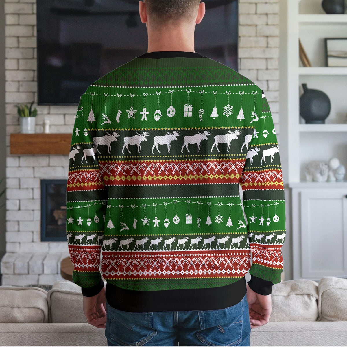 Merry Christmoose Ugly Christmas Sweater, Funny Moose Holiday Design