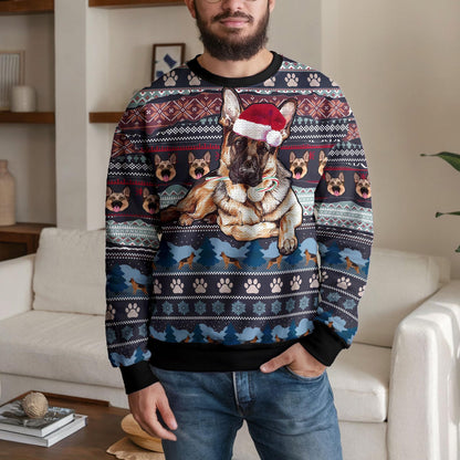 Personalized German Shepherd Ugly Christmas Sweater, Custom Dog Face And Name