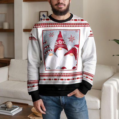 Cute Christmas Gnomes Ugly Christmas Sweater, Scandinavian Nordic Design