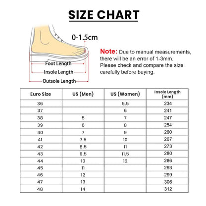Size chart for Arizona Cardinals Sport Team Air Force 1 Sneakers Shoes For Men And Women 538ZK-5760